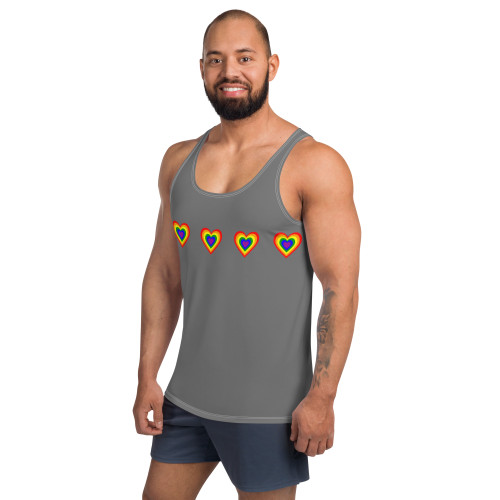 WTeews Rainbow Hearts Tank Top Grey