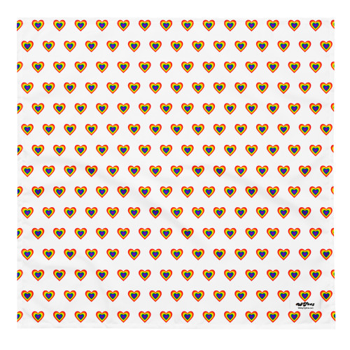 WTees Rainbow Hearts All-over Print Bandana White