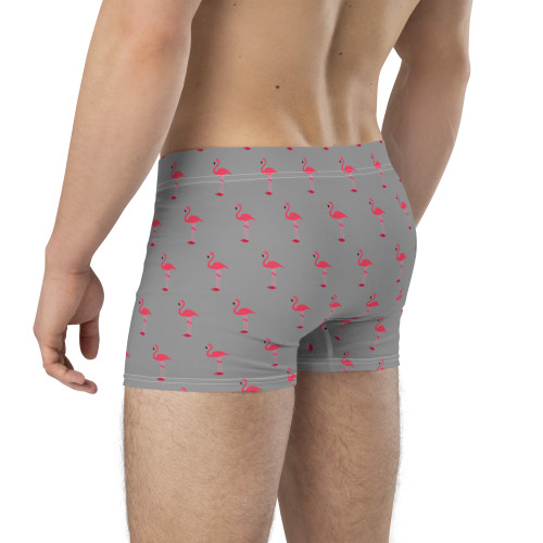 WTees Pink Flamingos Boxer Briefs Grey