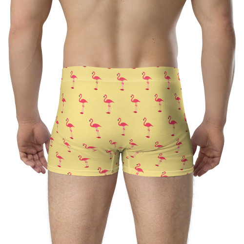 WTees Pink Flamingos Boxer Briefs Yellow
