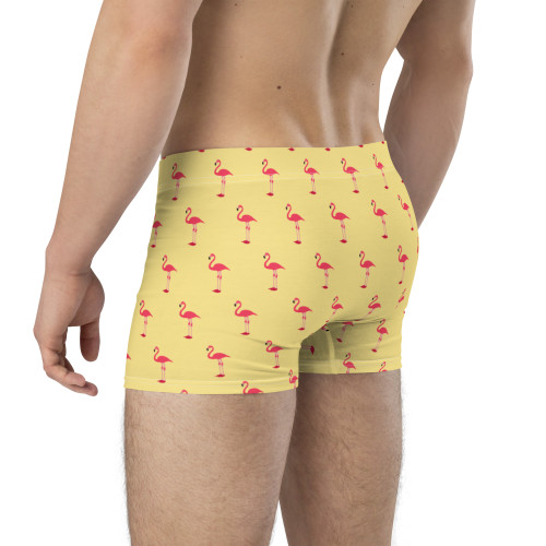 WTees Pink Flamingos Boxer Briefs Yellow