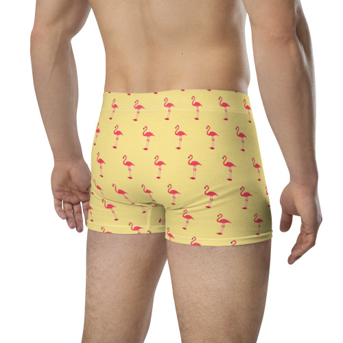 WTees Pink Flamingos Boxer Briefs Yellow