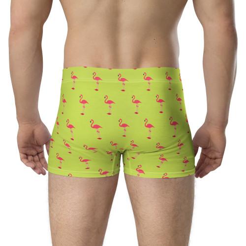 WTees Pink Flamingos Boxer Briefs Green