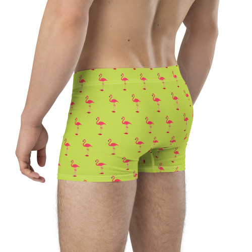 WTees Pink Flamingos Boxer Briefs Green