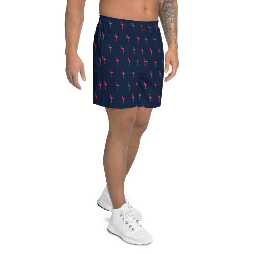 WTees Pink Flamingos Athletic Shorts Navy