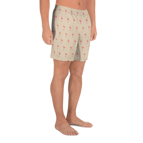 WTees Pink Flamingos Athletic Shorts Champagne