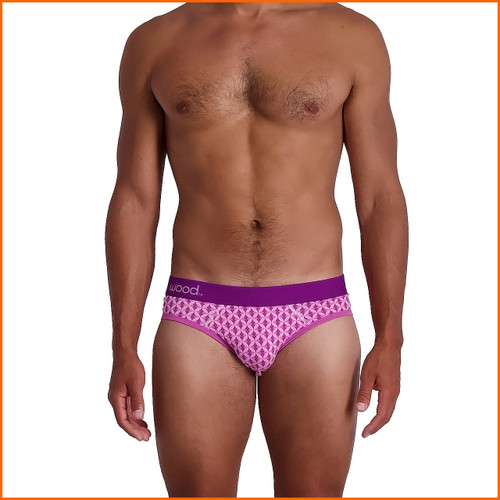 Wood Hip Brief Purple Interlock
