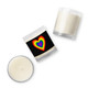 WTees Rainbow Heart Glass Jar Soy Wax Candle Black