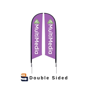 7ft. Falcon Flag Double-Sided with Spike Base (Graphic Package)