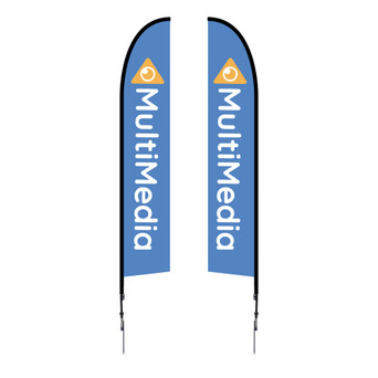14ft. Falcon Flag - Spike Base Double-Sided Graphic Package