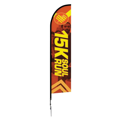14ft Feather Flag with Single-Sided (Graphic Package with Spike Base)  - GLM Select