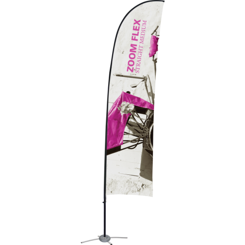 10ft Zoom Flex Med Straight Flag - Double Sided 10ft Zoom Flex Med Straight Flag - Double Sided