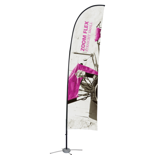 8ft Zoom Flex Small Straight Flag - Double Sided 8ft Zoom Flex Small Straight Flag - Double Sided