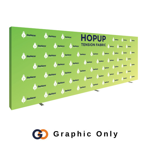 20ft x 8ft Hopup™ Back Wall Display (Graphic Only)