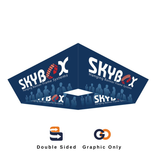 14 x 3.5 ft. Hanging Banner Tapered Square Double-Sided (Graphic Only)