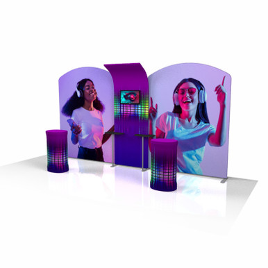 Wave Tube Modular 20' Booth Kit C5A6C5 - GLM Displays LLC