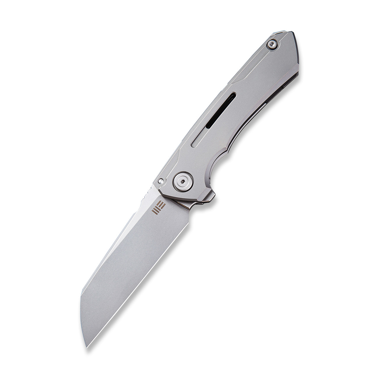 WE Knife Mini Buster Frame Lock Knife Gray Ti Handle Plain 20CV