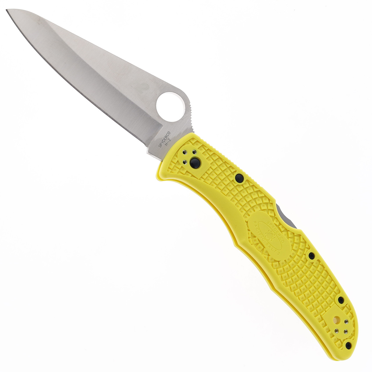 Spyderco Pacific Salt 2 Back Lock Knife Yellow FRN Handle Plain H