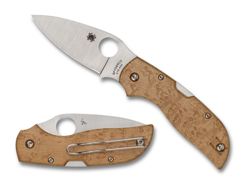 Spyderco Chaparral Folding Knife Wood Handle CTS-XHP Drop Point