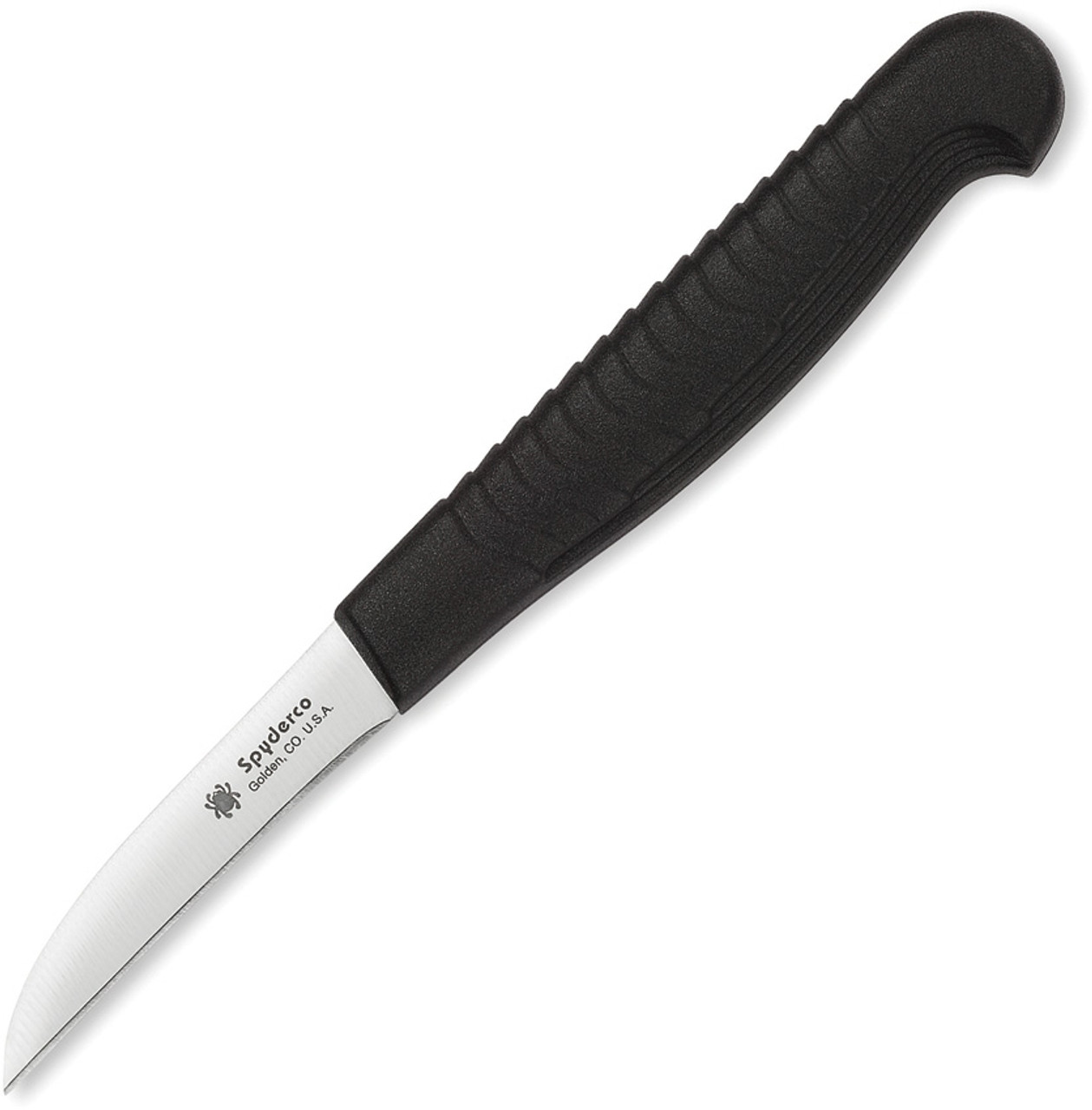 Spyderco Mini Paring Kitchen Knife Black Textured Polypropylene Handle  MBS26 Plain Edge K09PBK