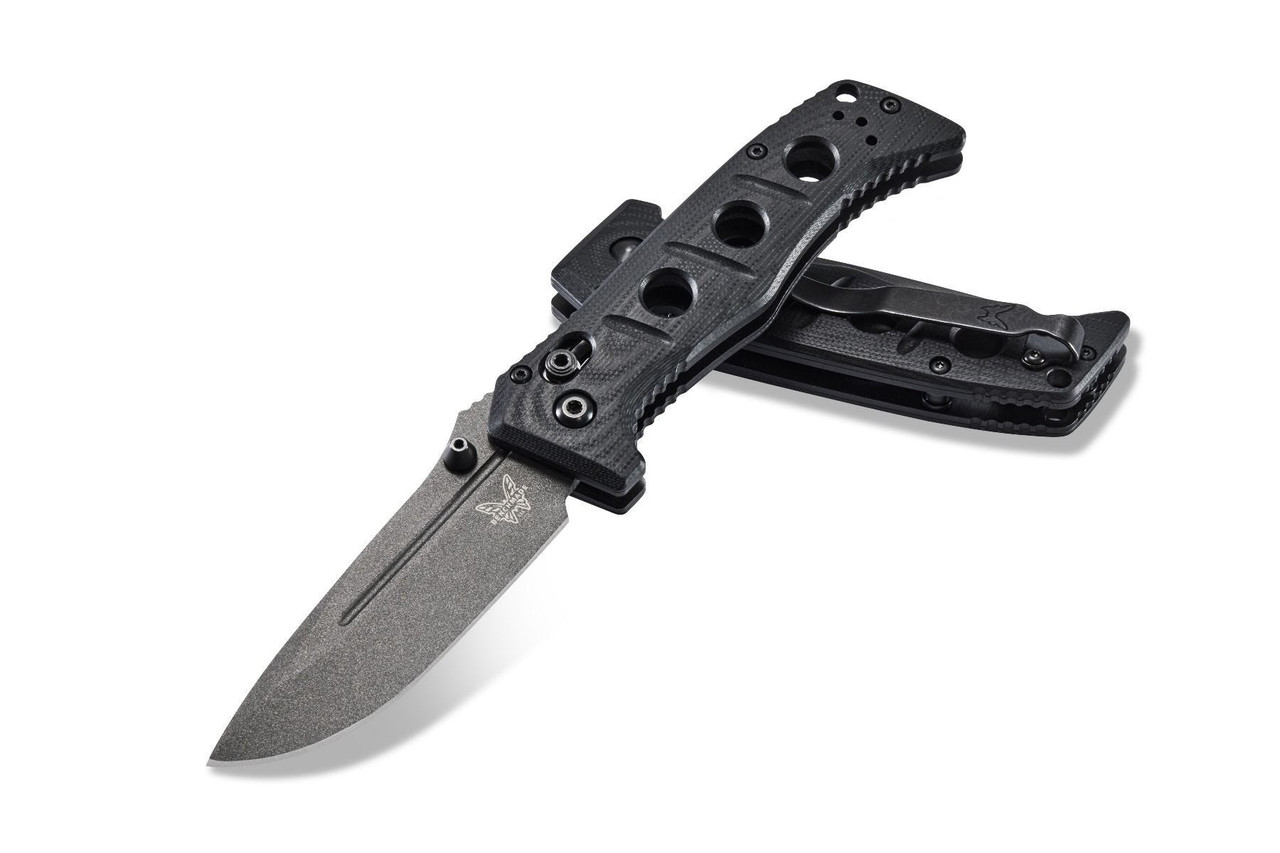 Benchmade Mini Adamas Folding Knife Black G10 Handle Drop Point