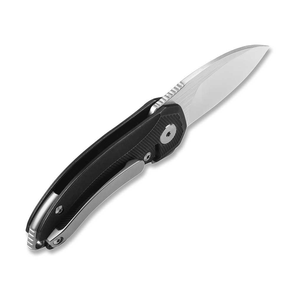 QSP Hamster Folding Knife Black Titanium Handle S35VN Plain Edge 2 Tone