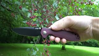 CJRB SCORIA FOLDING KNIFE ARRPM9 STEEL BLACK BLADE MICARTA HANDLE