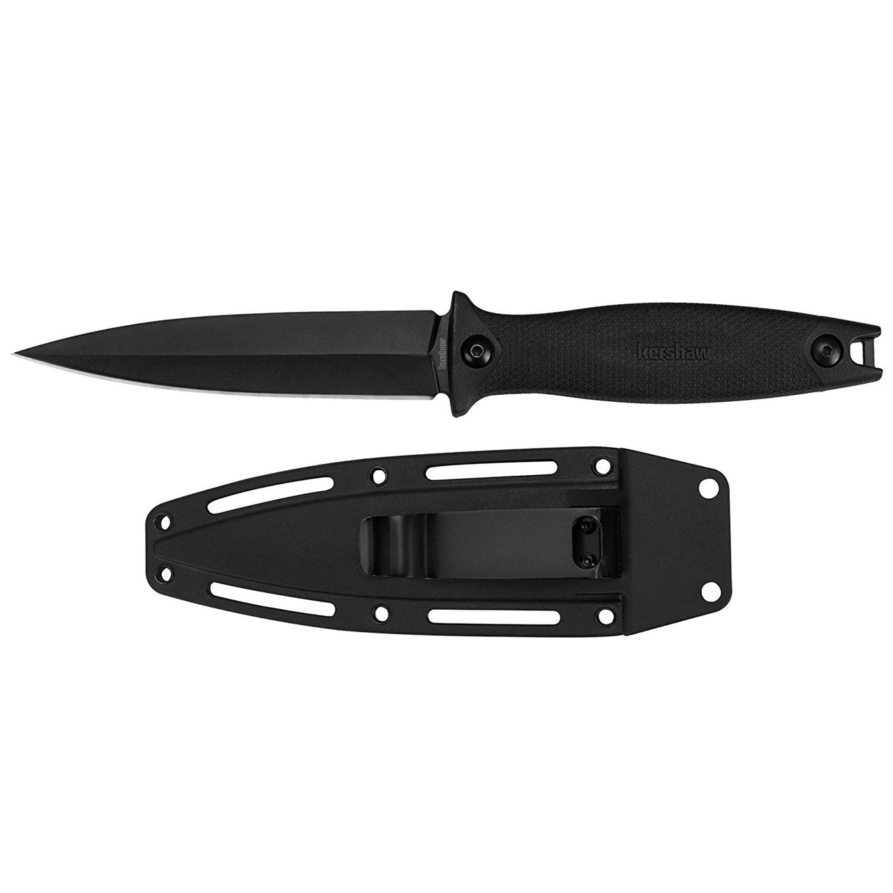 Kershaw Secret Agent Knife Black Handle Black Spear Point Plain