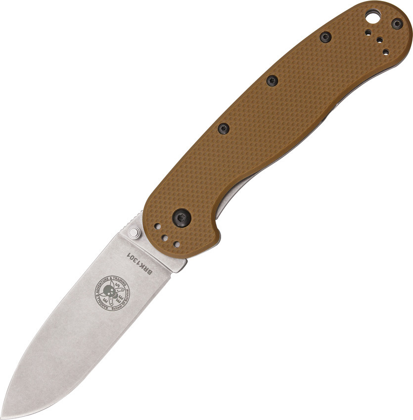 BRK Designed by ESEE Avispa Knife Coyote Brown Handle Satin Plain