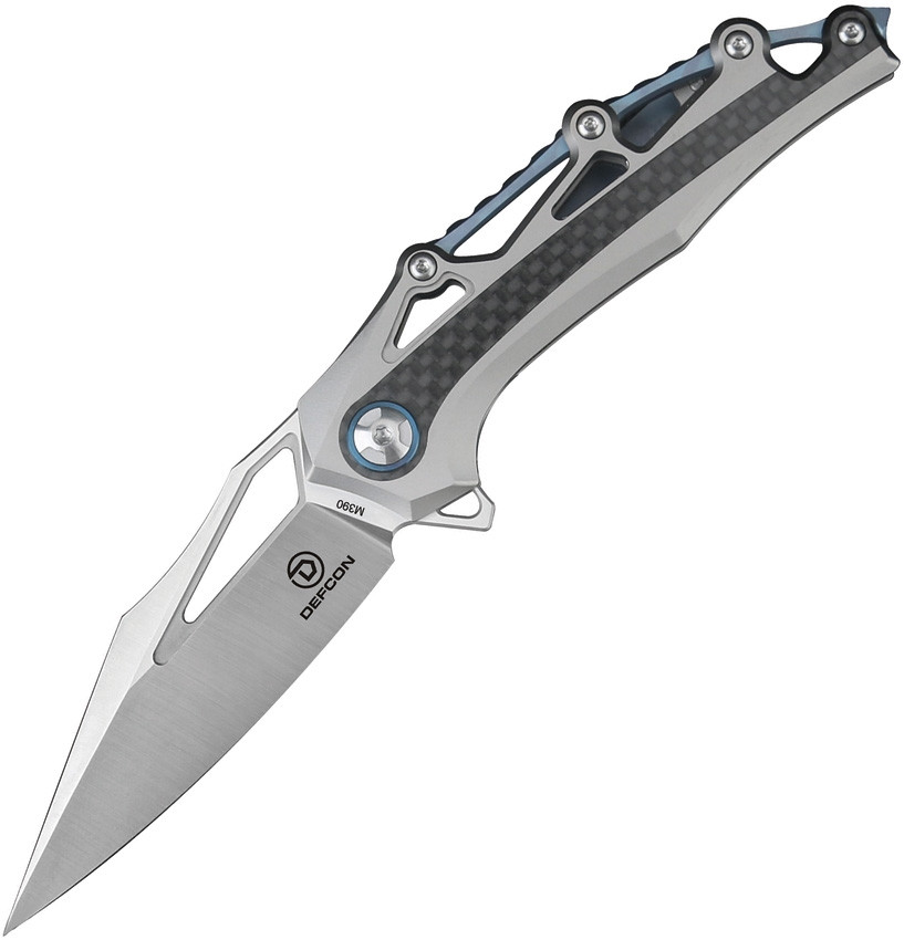 Defcon Valkyrie Folding Knife Gray Titanium/Carbon Fiber Inlay