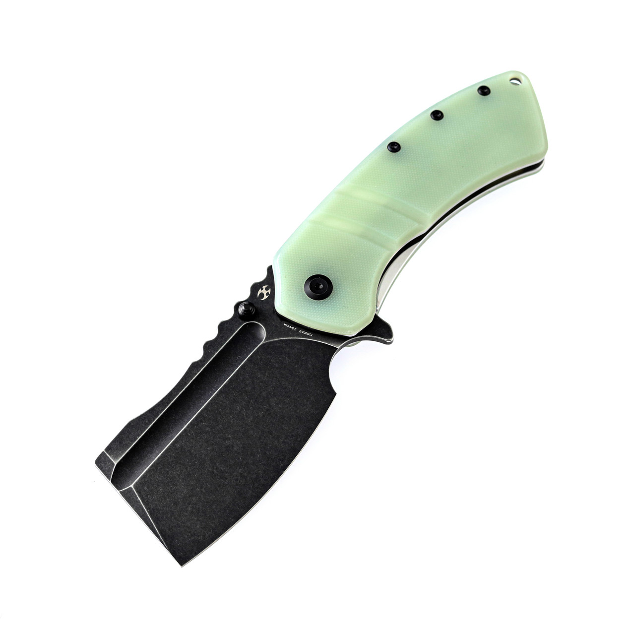 Kansept Korvid XL Folding Knife Jade G10 Handle 154CM Black Coated