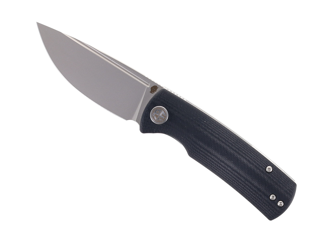 Petrified Fish Mini Beluga Folding Knife Black G10 Handle 14C28N