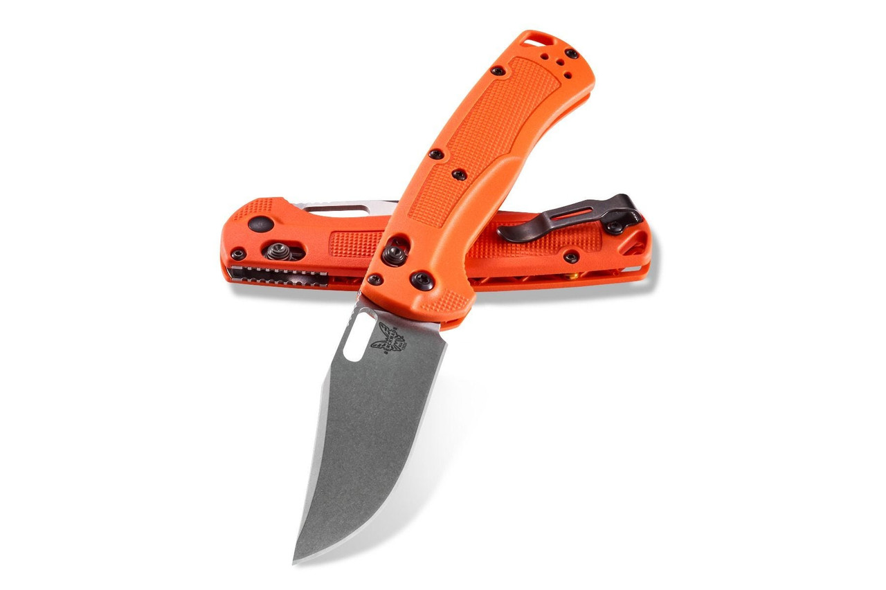 Benchmade Taggedout Folding Knife Orange Grivory Handle CPM-154