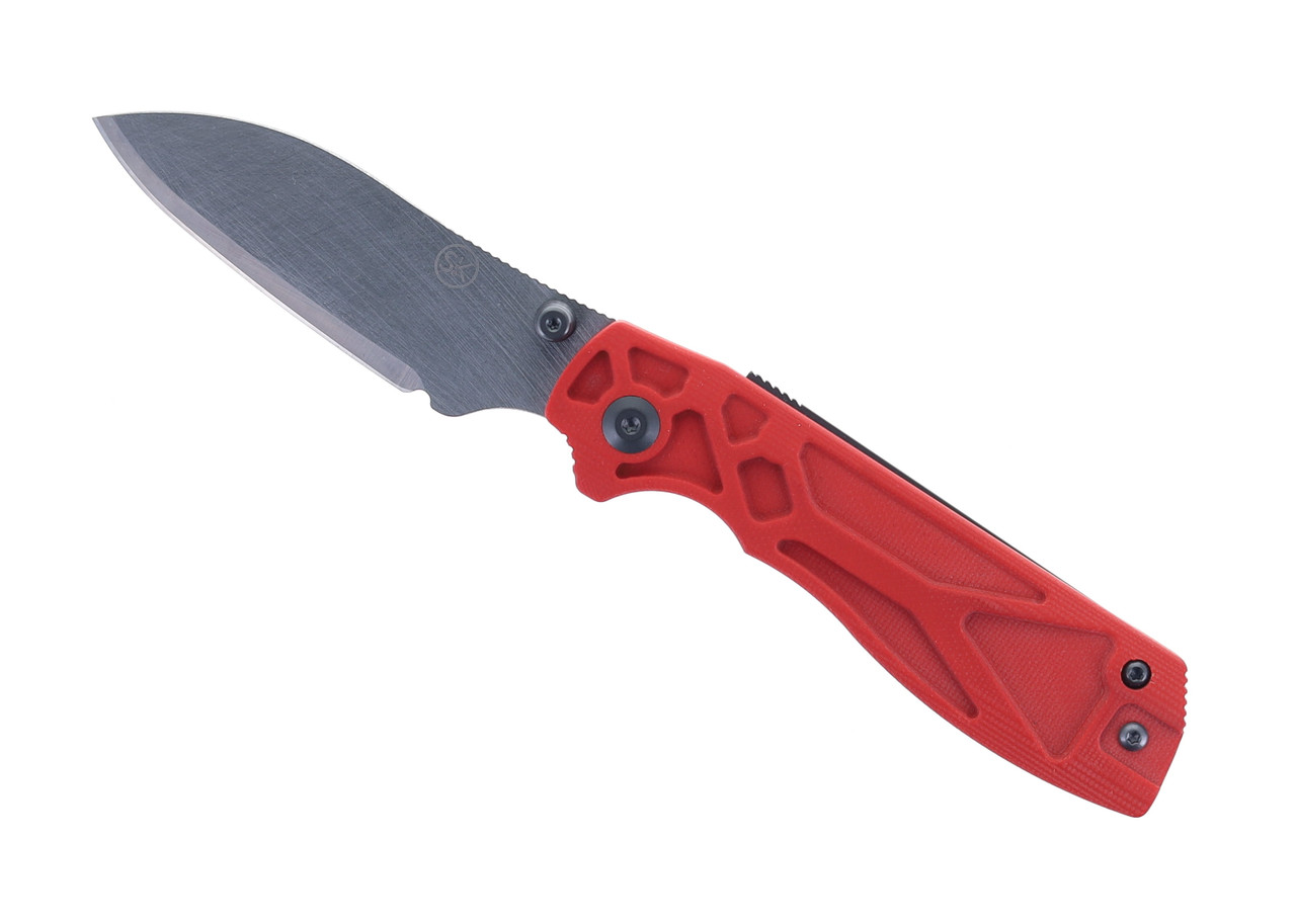 Sandrin Torino Folding Knife Red G10 Handle PTC Modified Spear