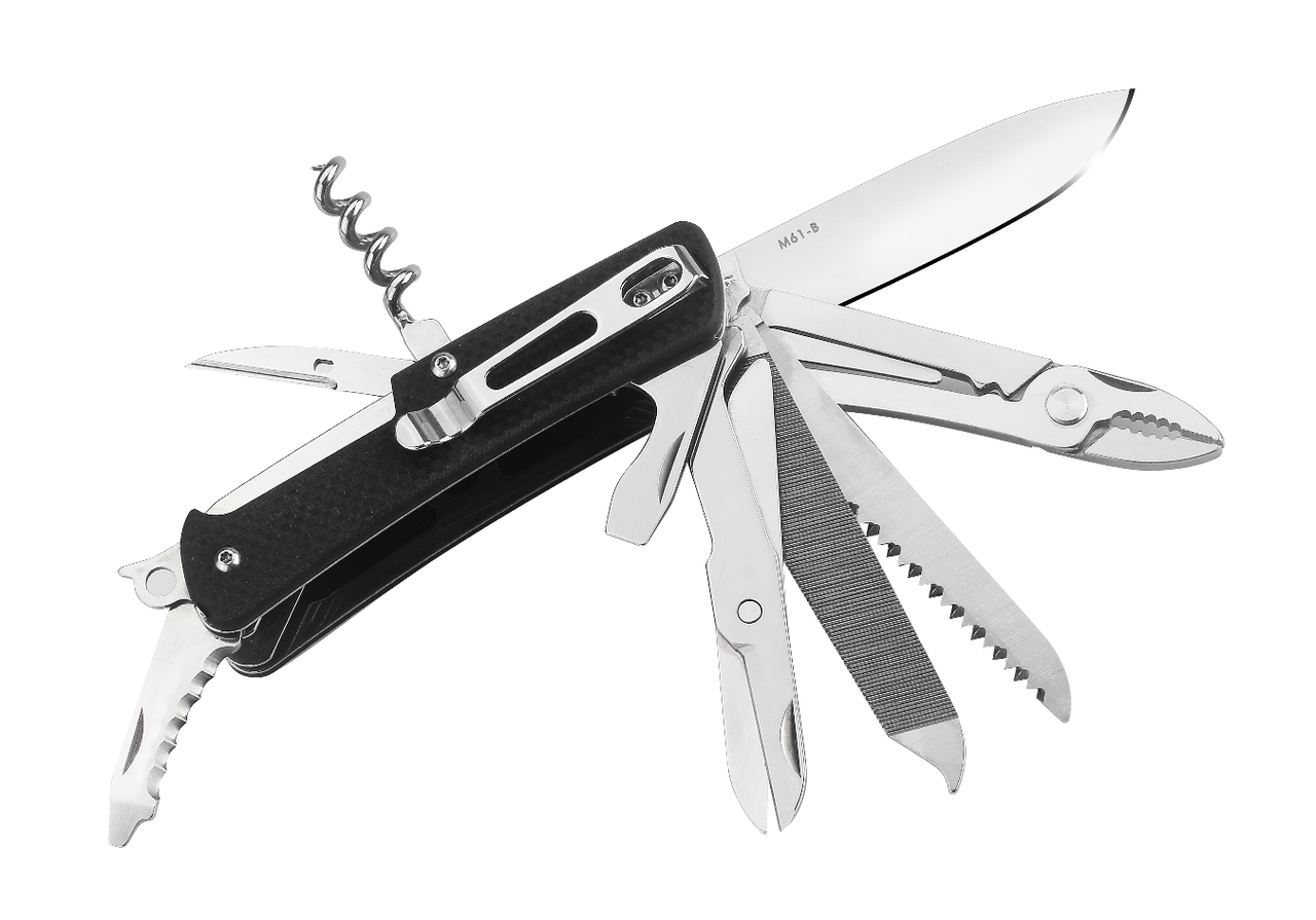 Swiss+Tech Pocket Folding Knife Multi Tool Tactical Camping Knife w/ Wood  Handle