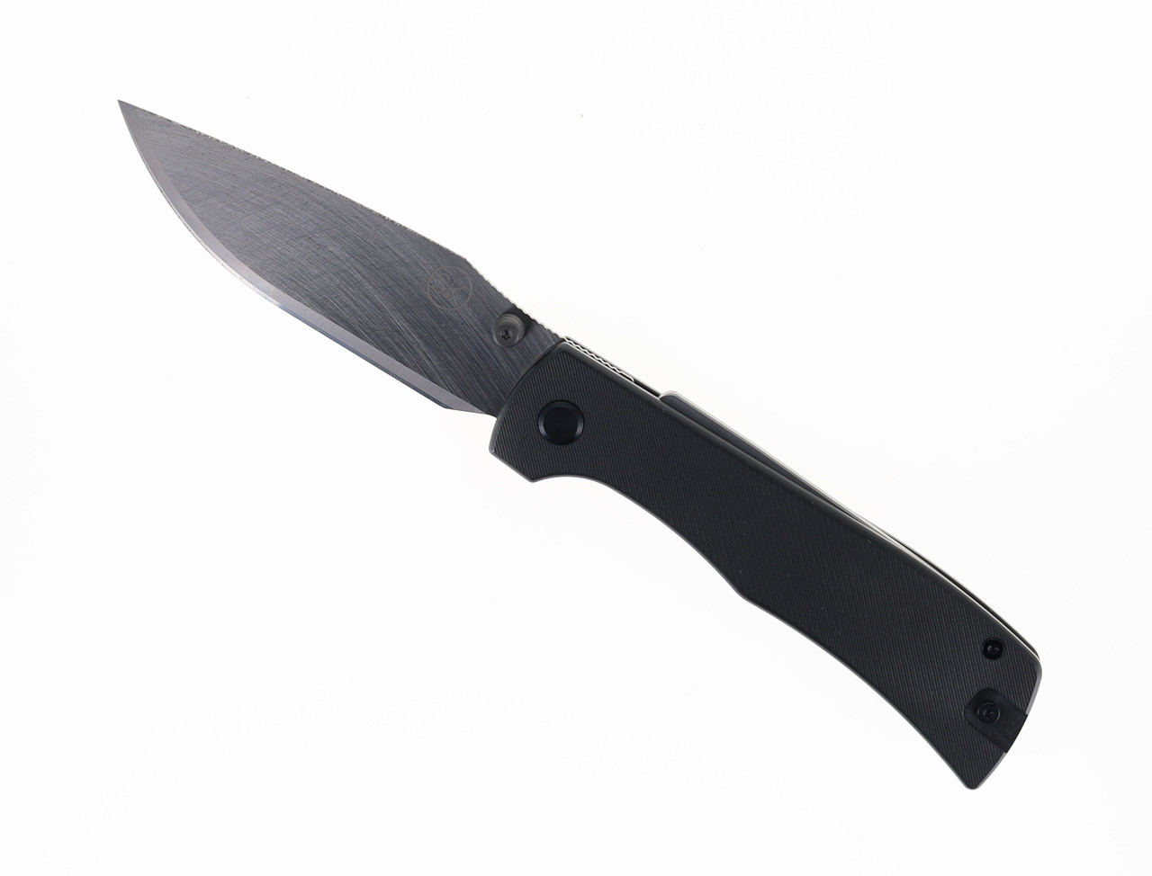 Sandrin Monza Folding Knife Black Zirconium Handle Tungsten Plain