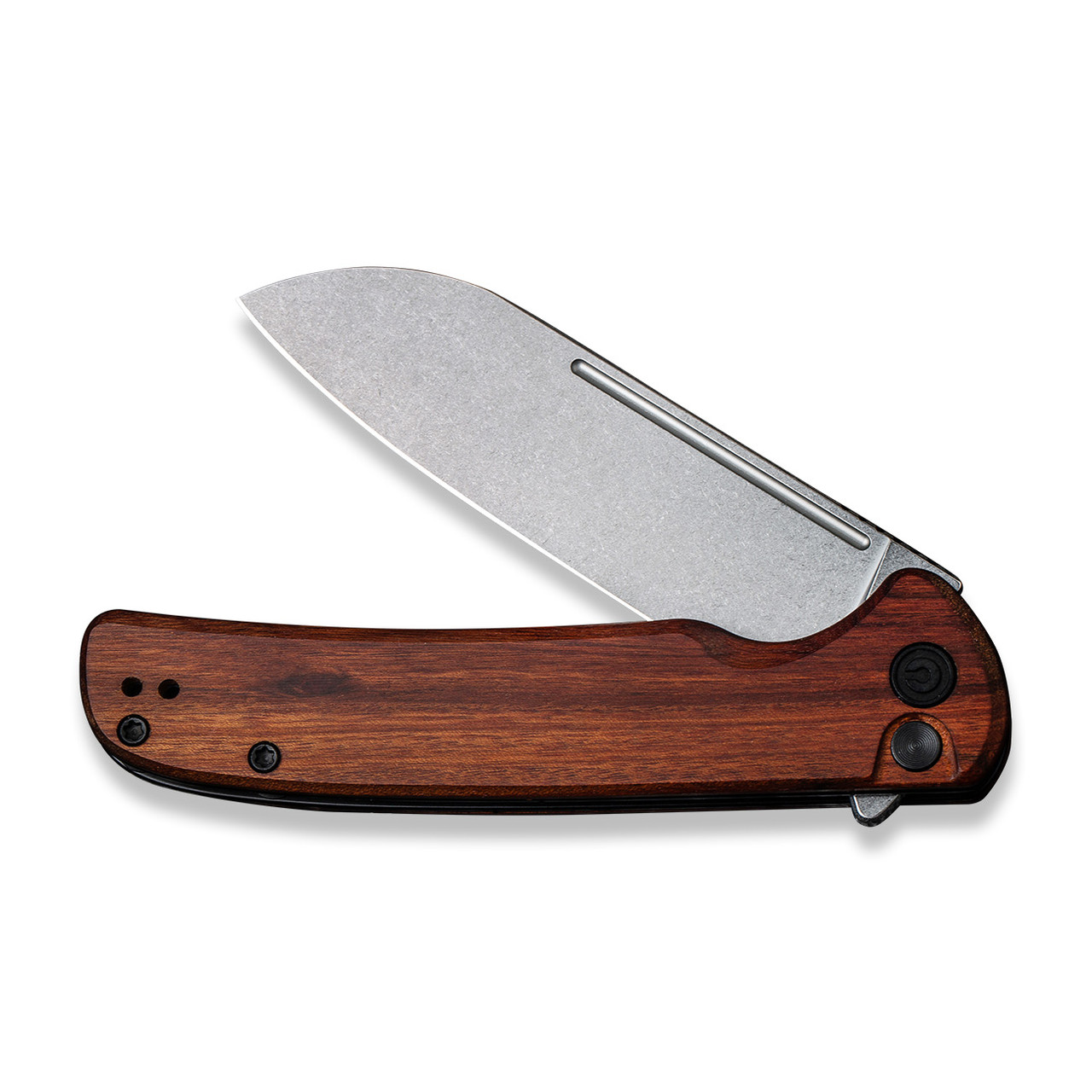Civivi Chevalier Folding Knife Cuibourtia Wood Handle 14C28N Plain Edge Stonewash Finish C200223