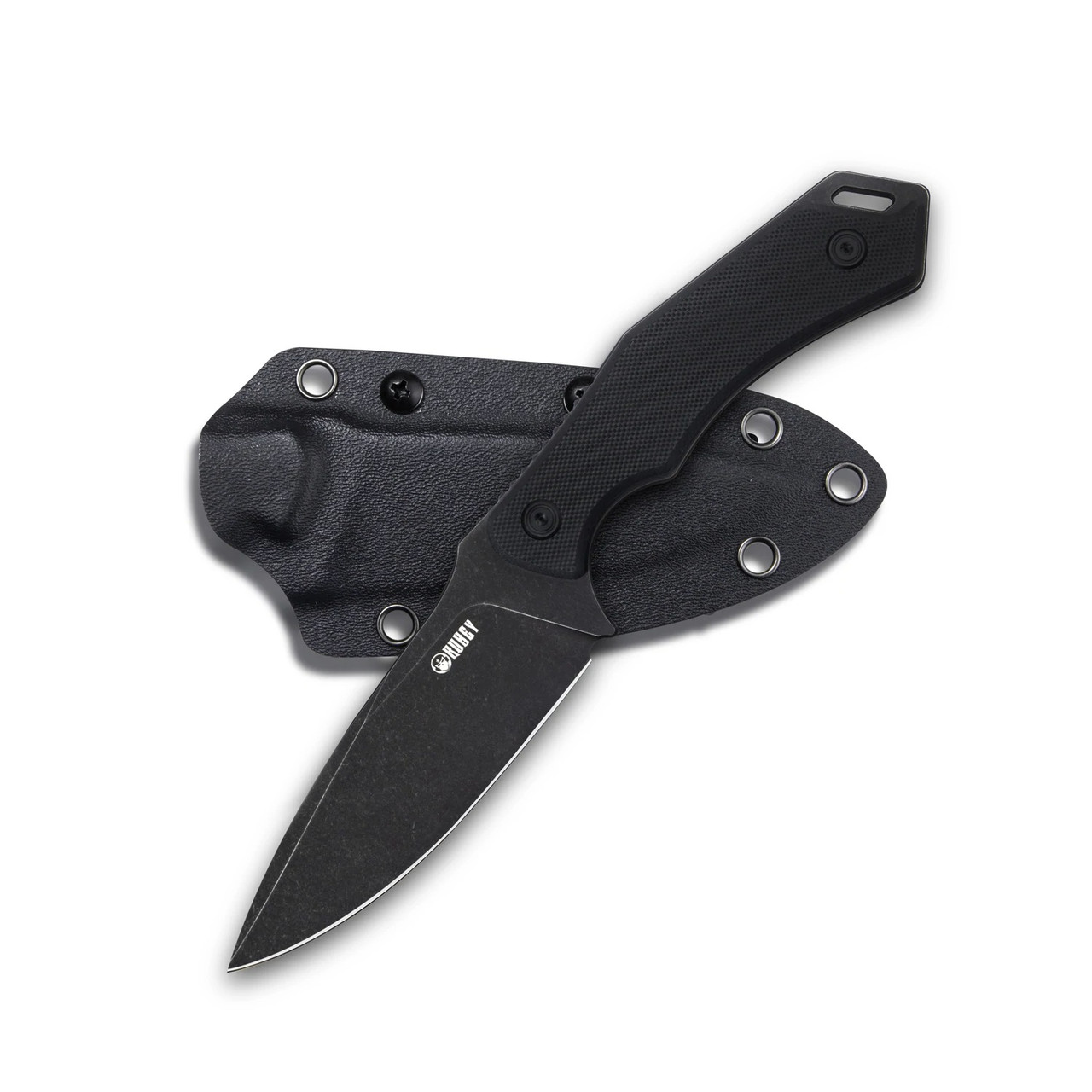 Kubey Orthodox Fixed Blade Knife Black G10 Handle 14C28N Drop Point ...