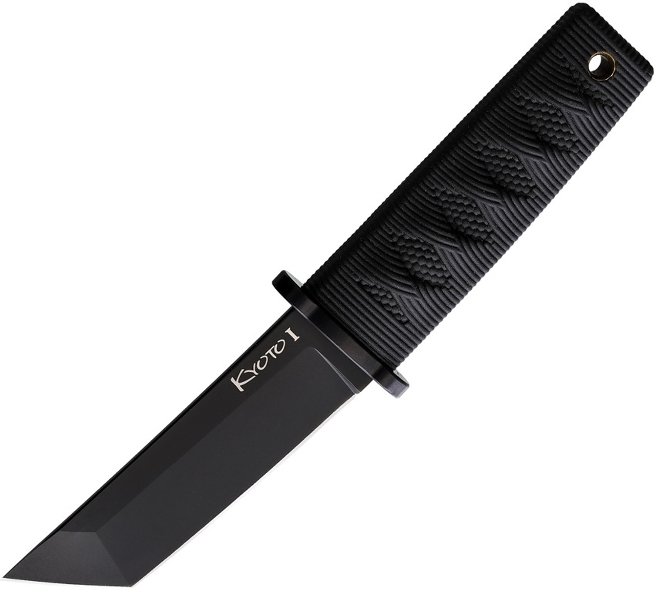 Cold Steel Mini Japanese Fixed Blade Knife Black Kray-Ex Handle Tanto Plain  Black Blade 17DABKBK