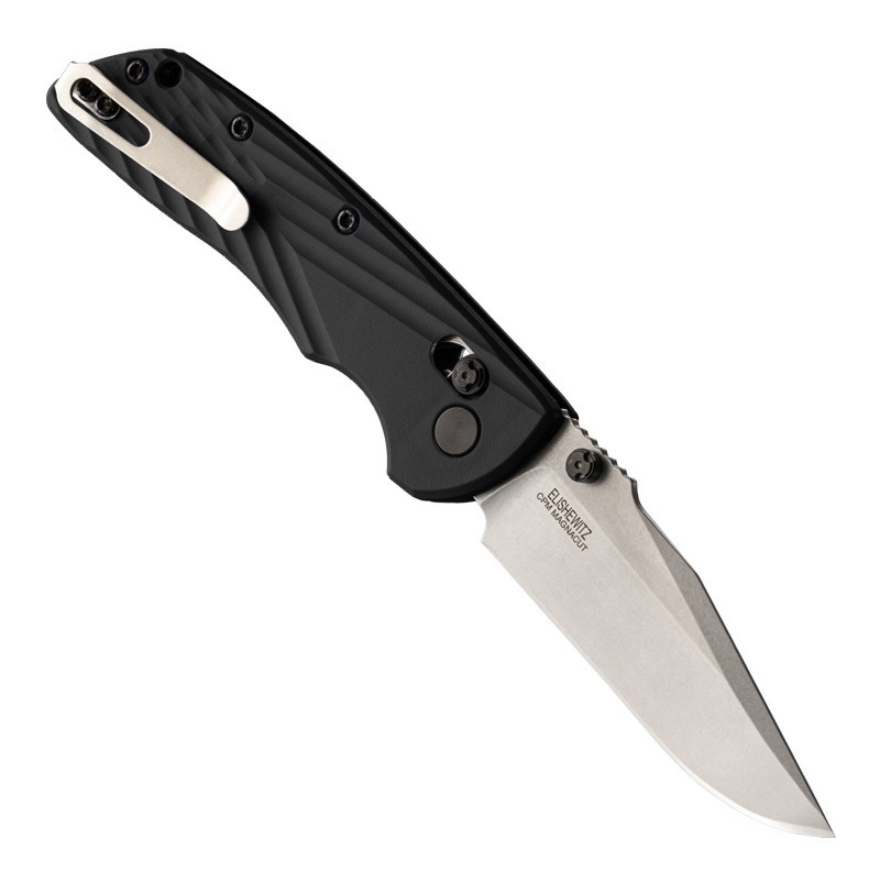 Hogue Deka Folding Knife Black Polymer Handle MagnaCut Clip Point Plain