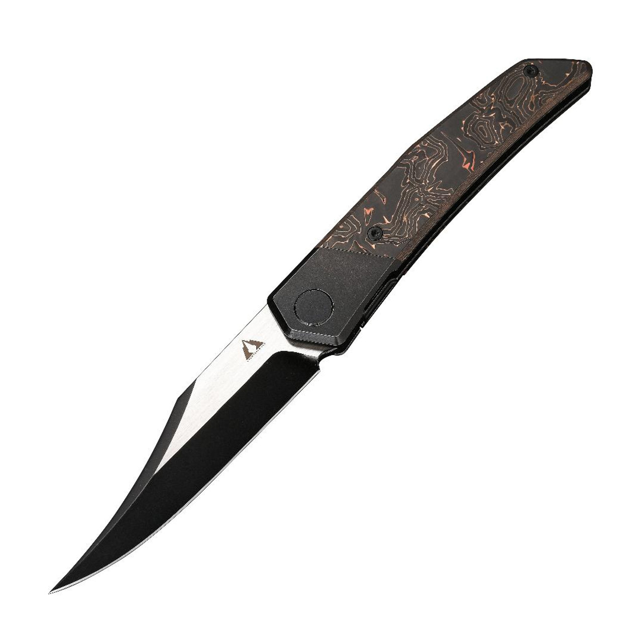 CMB Zetsu Folding Knife Titanium/Carbon Fiber Handle M390 Plain Black Blade  CMB-09C