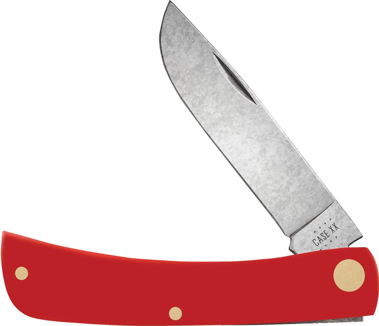 Case Cutlery Sod Buster Jr Folding Knife Red Synthetic Handle Carbon Steel  Plain Edge CA73932