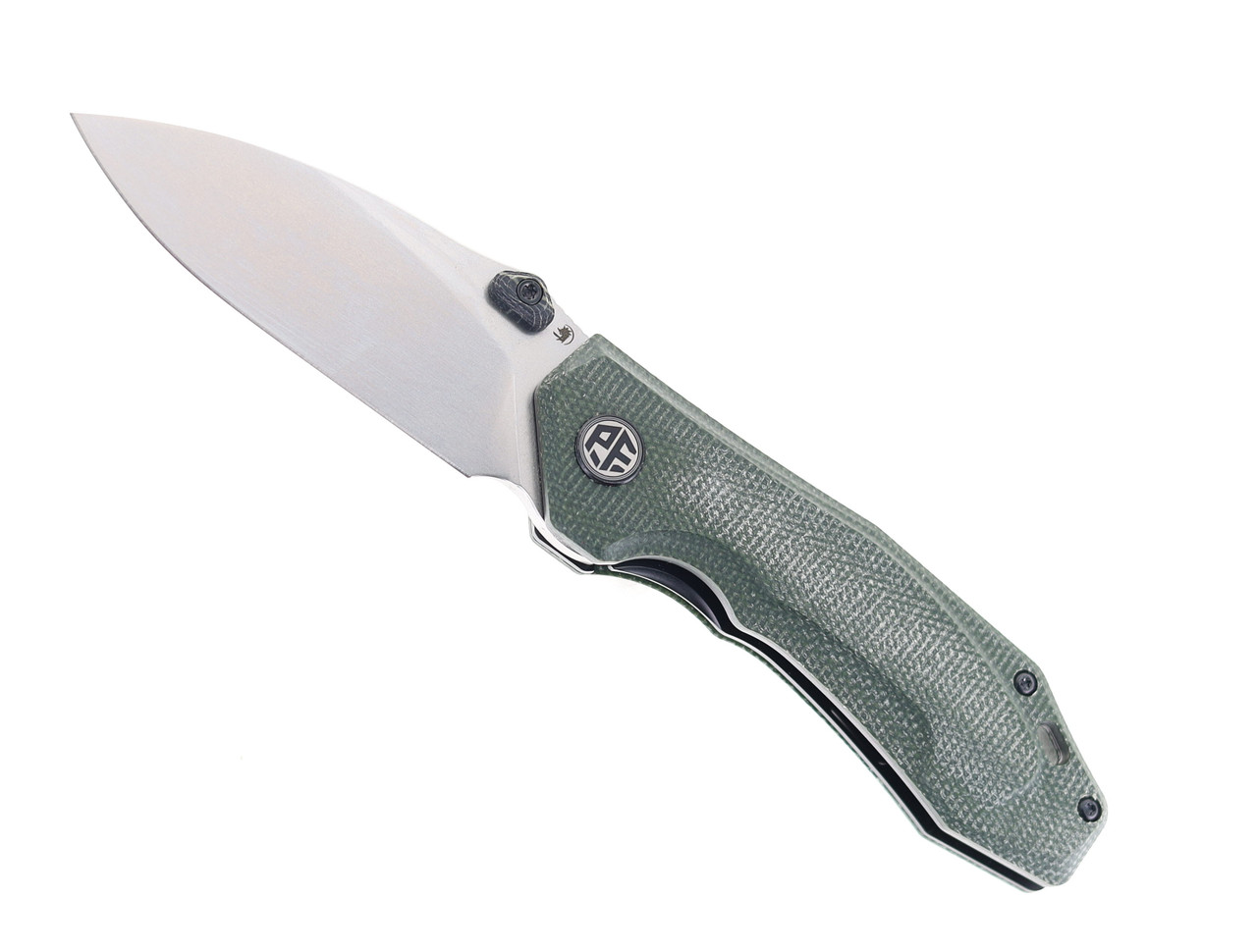 Petrified Fish Havrog Green Micarta Handle Thumb Stud Liner Lock