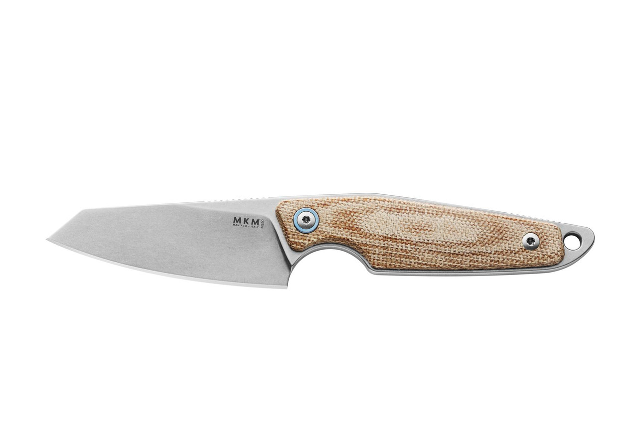 MKM MAKRO 2 Fixed Blade Knife Natural Micarta Canvas Handle M390