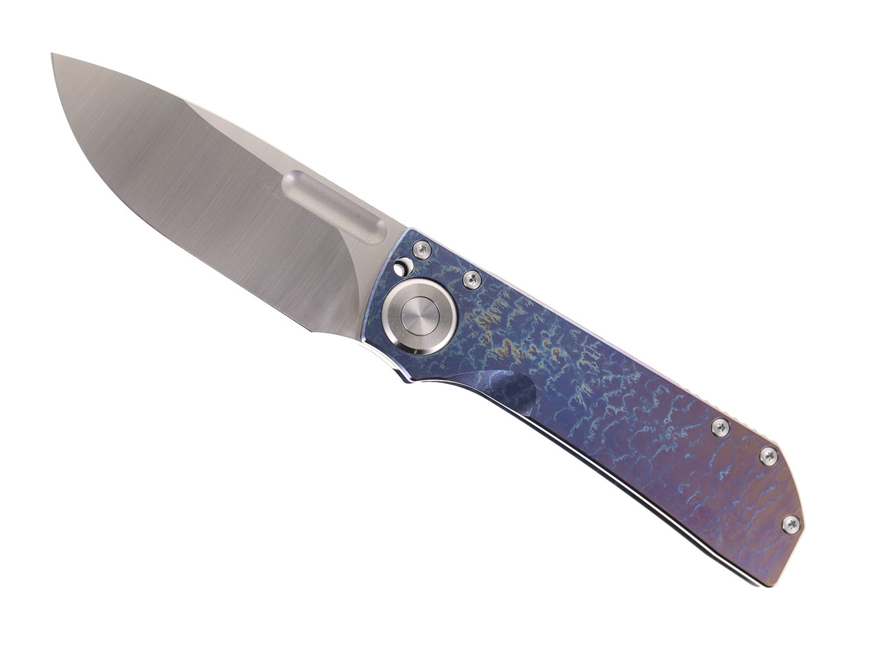 TwoSun Night Morning Pocket Knife Colored Titanium Handle D2 Plain Edge  Blade TS346-COLOR