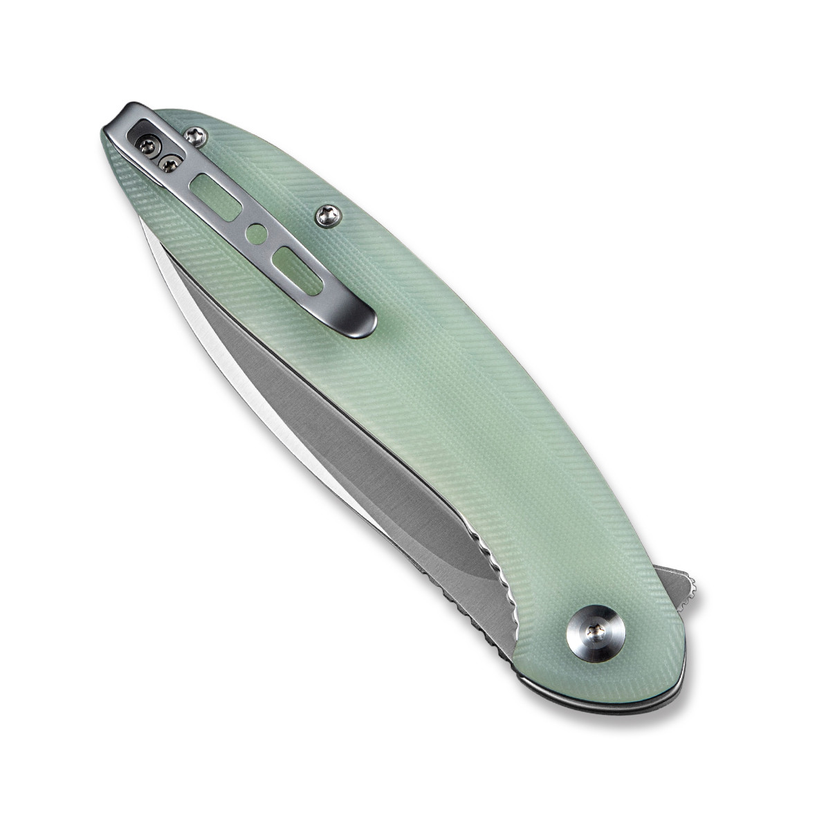 Sencut San Angelo Folding Knife Natural G10 Handle 9CrMoV Drop Point Plain Edge Satin Finish