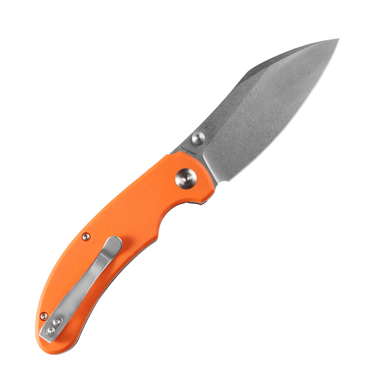 Kansept Nesstreet Folding Knife Orange G10 Handle S35VN Plain Edge
