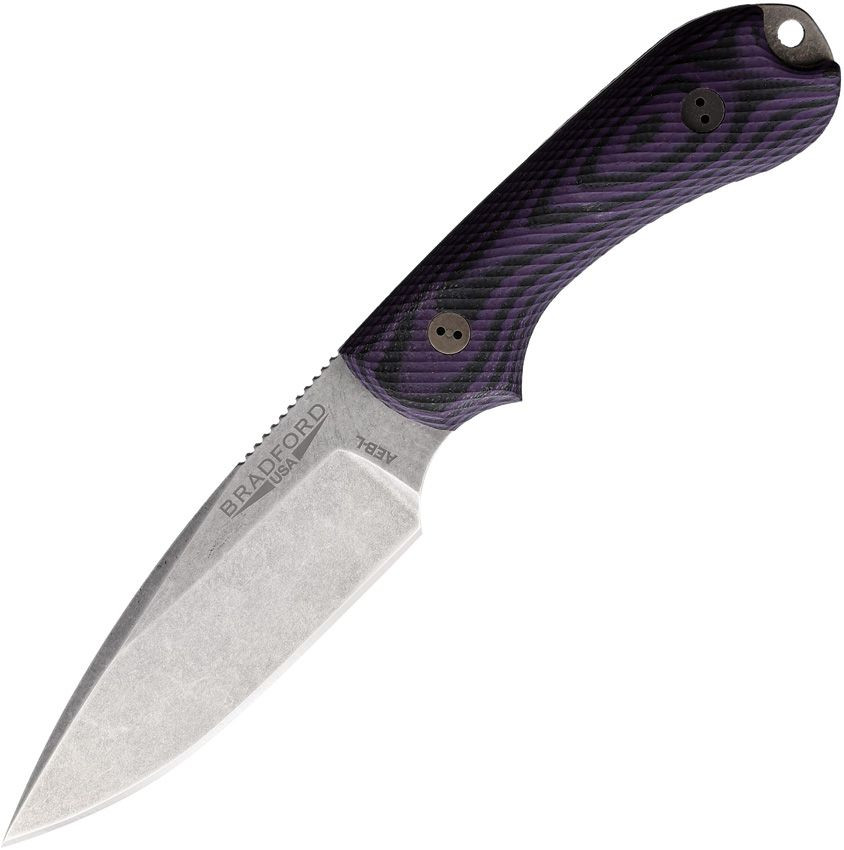 Bradford Guardian 3 3D Fixed Blade Knife Purple/Black G10 Handle