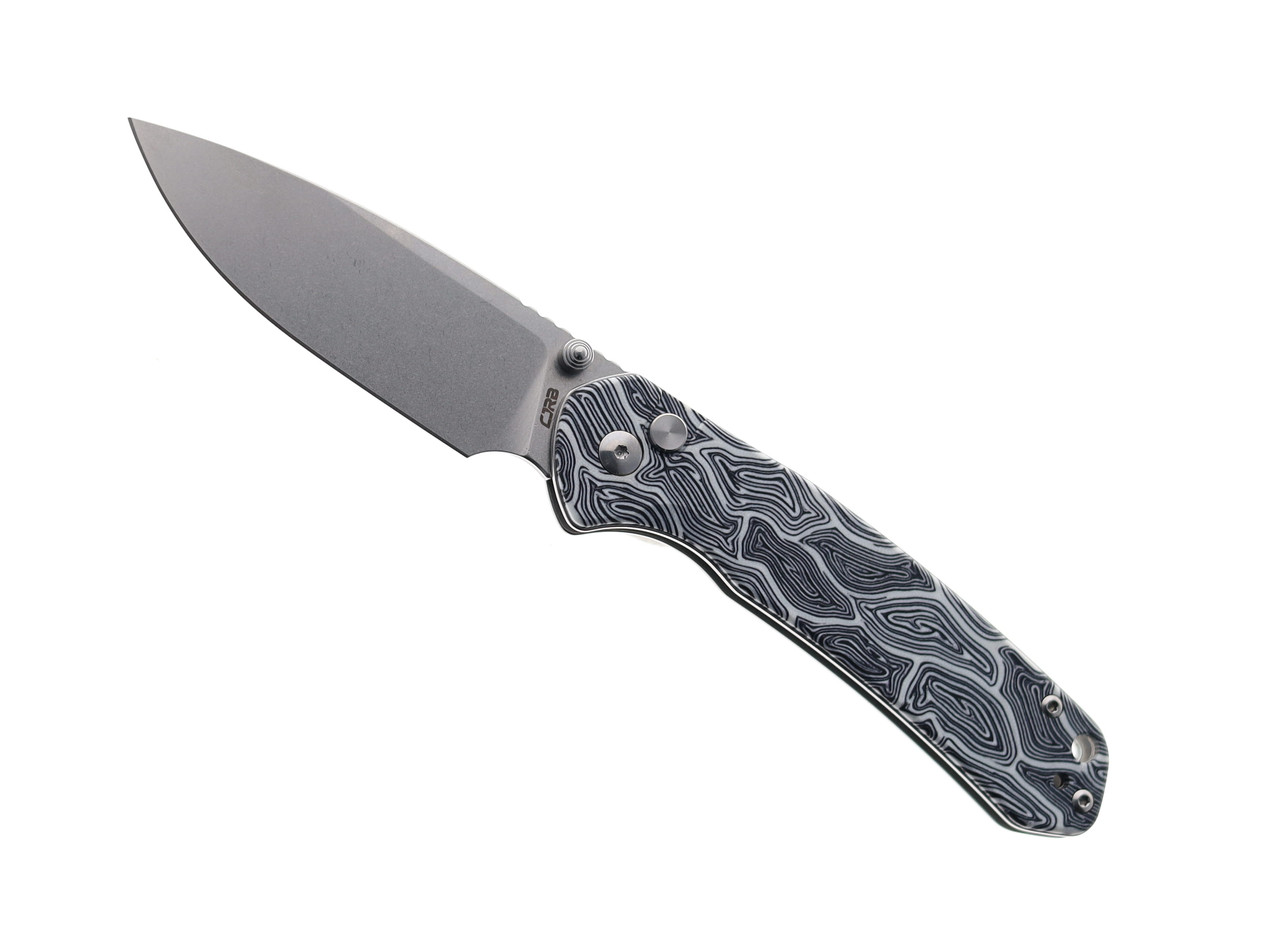 WMK Exclusive CJRB Pyrite Folding Knife Black & White Gmascus G10