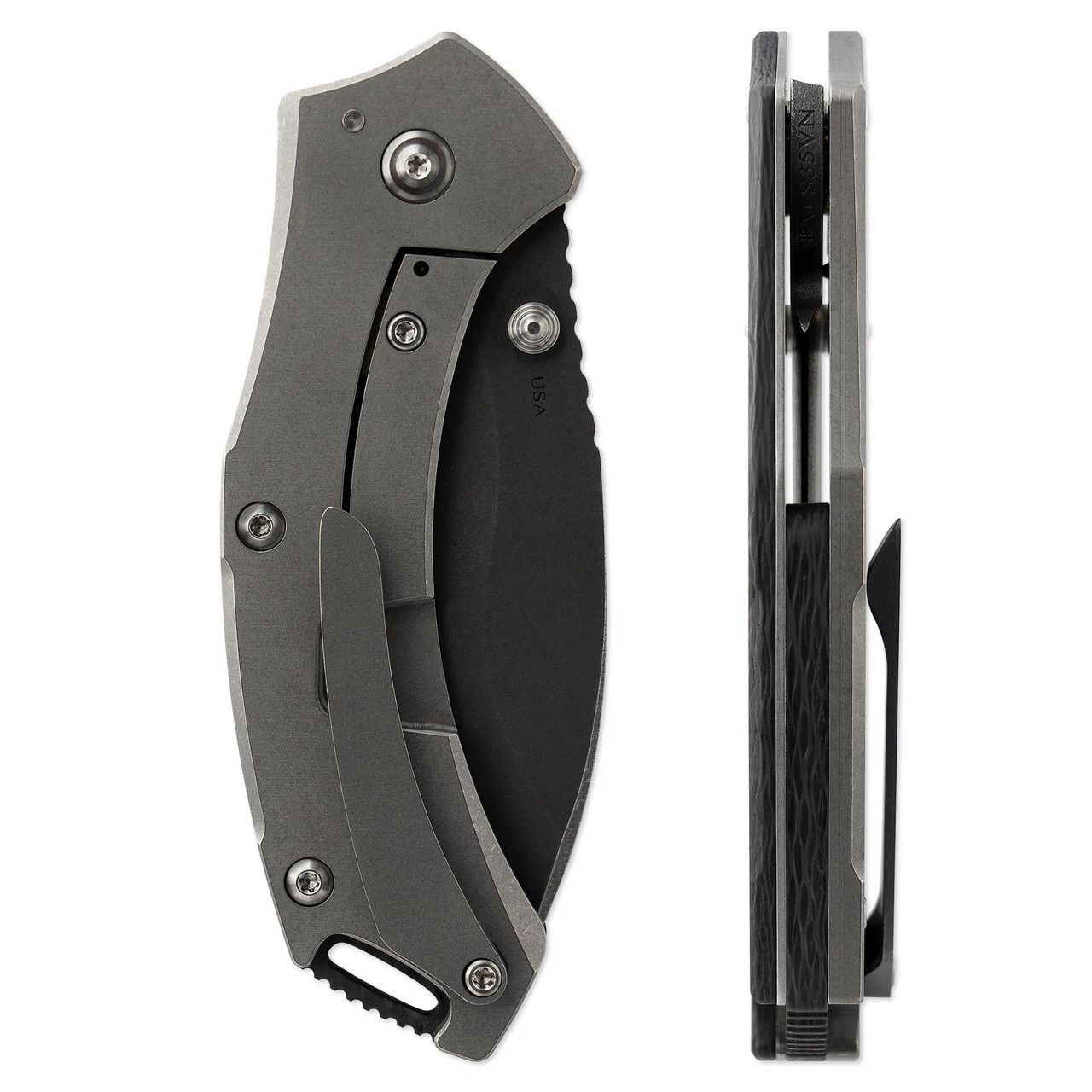 Toor Knives XT1 Bravo Folding Knife Gray Carbon Fiber/SS Handle S35VN